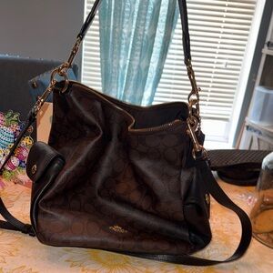 Coach Black and Brown Shoulder Bag